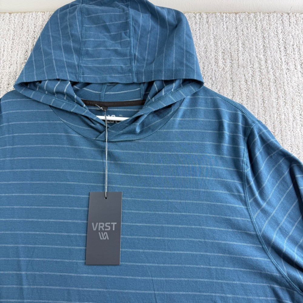 VRST Essential Hoodie Mens Size XL Teal Twilight Feeder Stripe MAX241121S - Picture 2 of 6